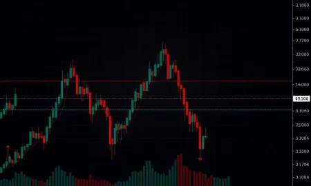 FORTHBTC trading chart showing consolidation patterns and Fibonacci retracement levels for cryptocurrency analysis