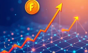 FUN token cryptocurrency showing strong upward momentum with blockchain network activity