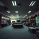 Furniture chain bankruptcy showing empty store with closing signs and abandoned display pieces