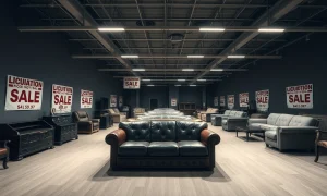 Furniture giant liquidates showroom with empty displays and closing signs
