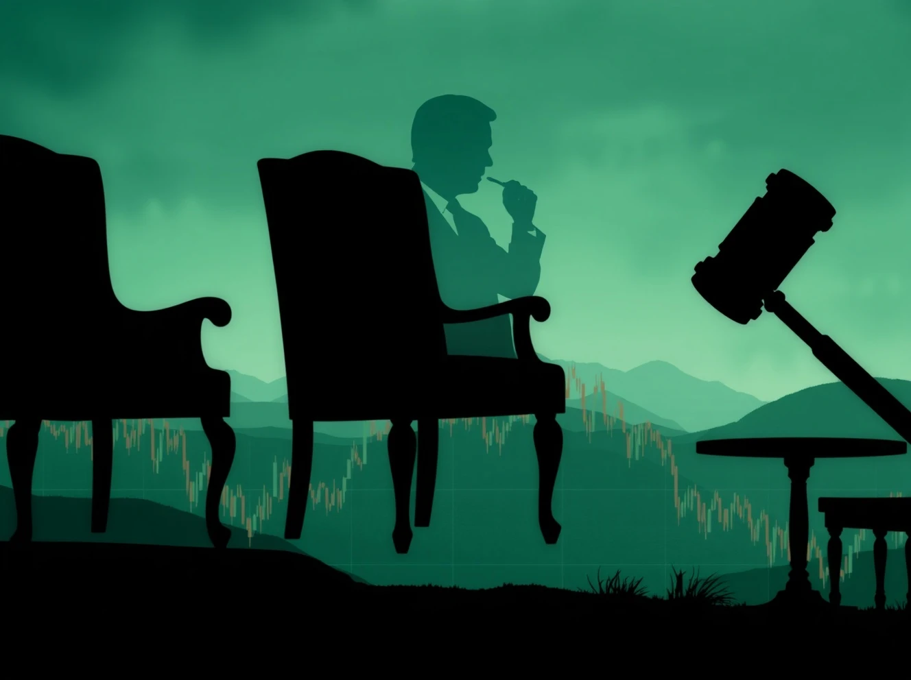 Stock market charts showing a decline, symbolizing the fall of Furniture Stocks due to tariff announcements.