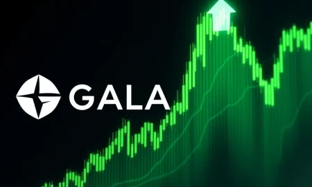 GALA price surge chart showing dramatic cryptocurrency volatility and trading activity