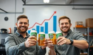 Garage Beer cans showing business growth despite industry challenges with Kelce brothers