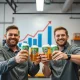 Garage Beer cans showing business growth despite industry challenges with Kelce brothers
