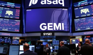Gemini IPO stock market success on Nasdaq trading platform with GEMI symbol