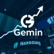 Gemini IPO launch on Nasdaq with rising stock chart and cryptocurrency integration