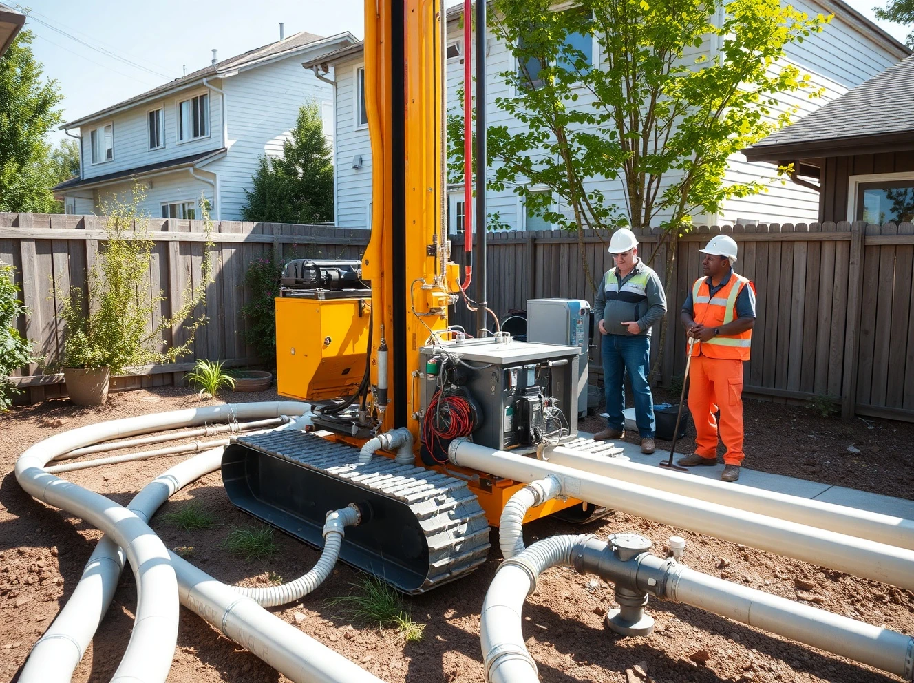 Compact geothermal drilling rig revolutionizing clean energy installation in residential settings