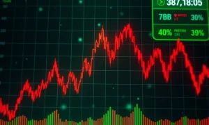 GHST cryptocurrency price chart showing dramatic volatility surge amid long-term decline