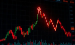 GLM price drop analysis showing sharp cryptocurrency market decline with technical indicators