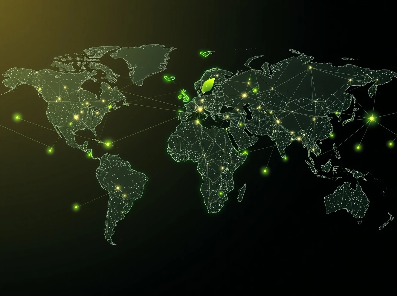 A visual representation of global supply chain transparency, showing digital connections across a world map, symbolizing ethical sourcing and data integrity.