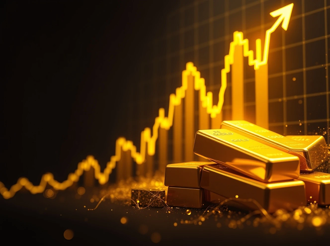 Historic gold price surge chart showing unprecedented growth since 1980 levels