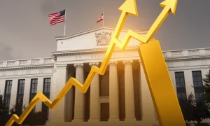 Gold price surge chart showing record highs amid Federal Reserve policy uncertainty