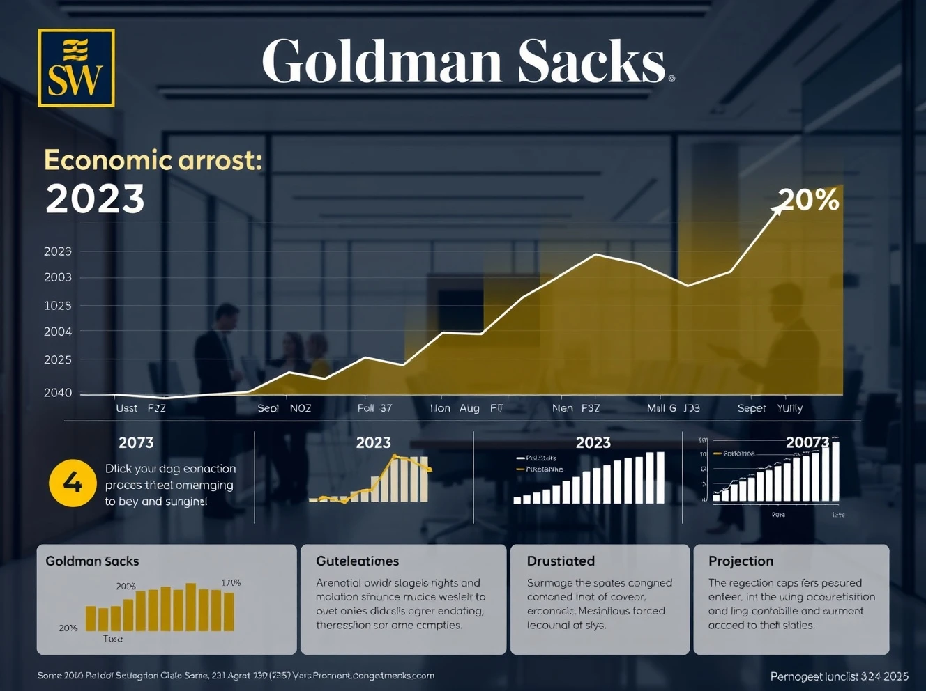 Goldman Sachs economic forecast showing market projections through 2030 with detailed charts and growth indicators