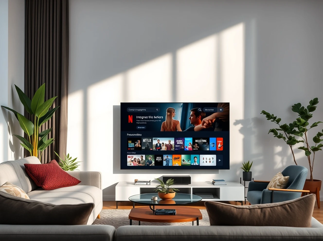 Google AI TV tool interface showing personalized Netflix recommendations and content discovery features