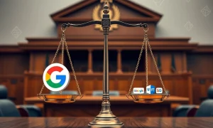 Google antitrust case ruling outcome showing balanced scales of digital justice