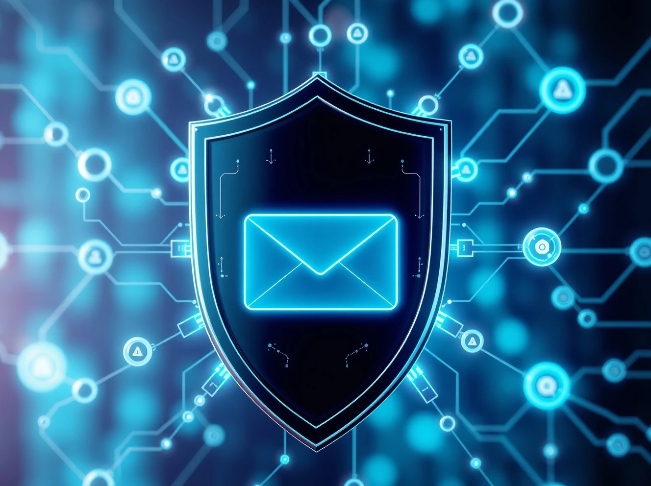 AI-powered email security shield protecting against phishing attacks and cyber threats