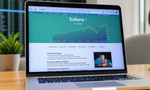 Google Solana price charts displayed prominently in search results showing real-time cryptocurrency data
