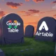 Google Tables shutdown announcement showing migration to alternative platforms