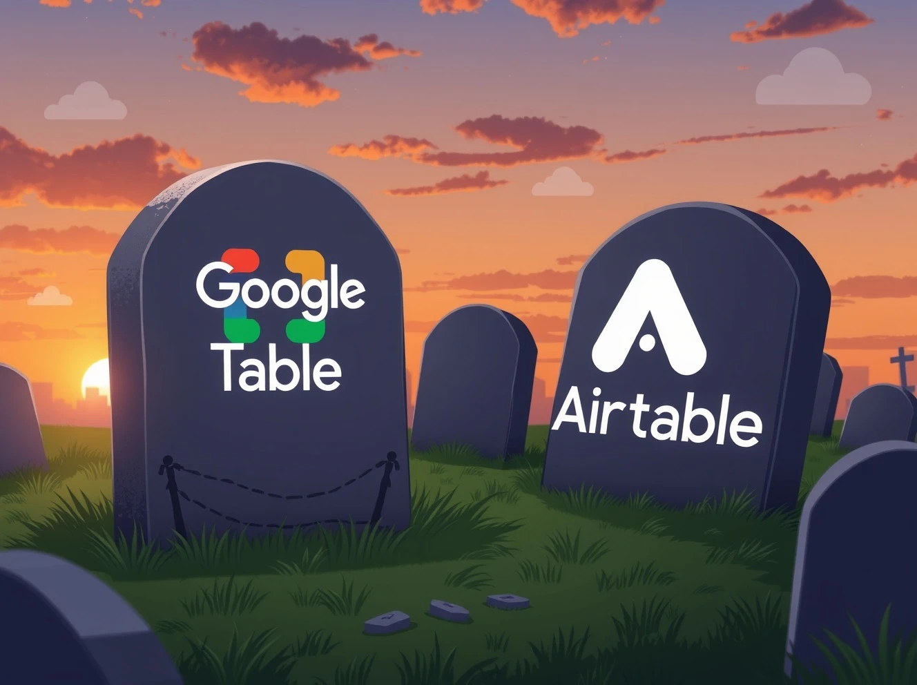 Google Tables shutdown announcement showing migration to alternative platforms