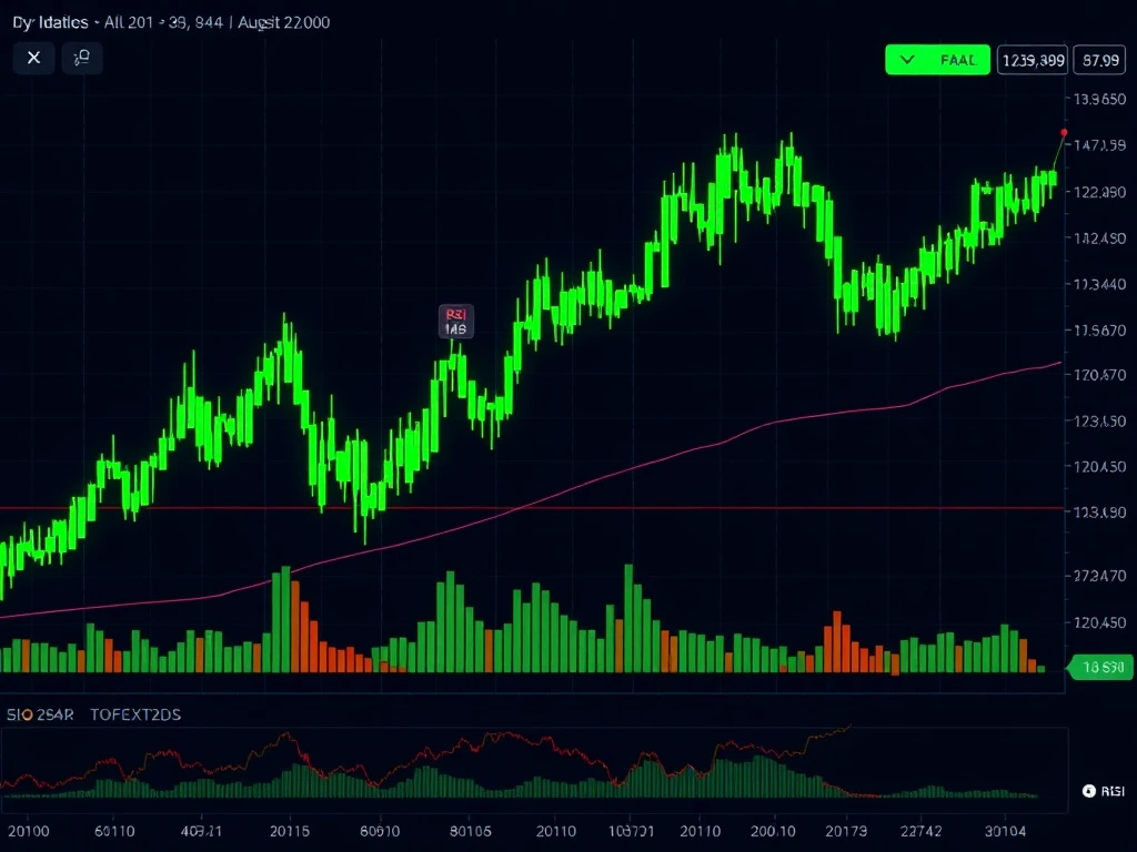 GPS cryptocurrency dramatic price surge chart with technical indicators showing bullish reversal patterns