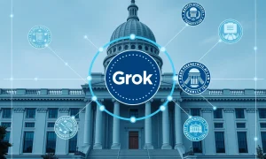 Grok AI government chatbot implementation in federal agencies with digital interface