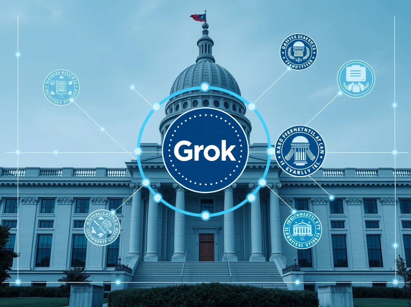 Grok AI government chatbot implementation in federal agencies with digital interface