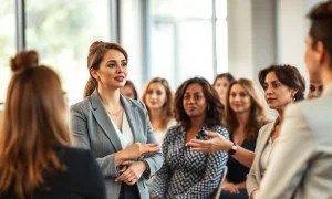 Hana Dhanji teaching leadership alignment strategies to professional women in business conference