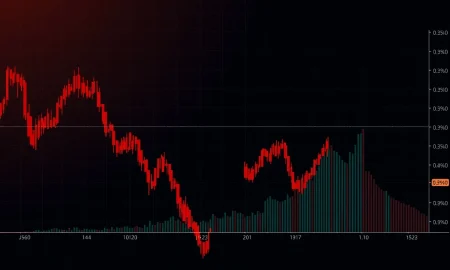 Dramatic visualization of HBAR token crash showing catastrophic market decline and broken support levels
