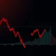 Dramatic visualization of HBAR token crash showing catastrophic market decline and broken support levels
