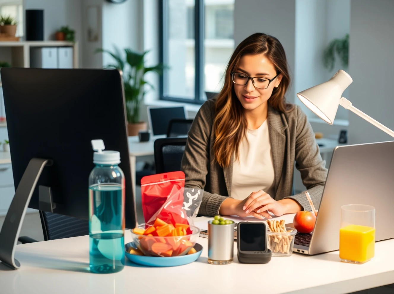 Busy professional maintaining health and wellbeing through balanced work-life integration
