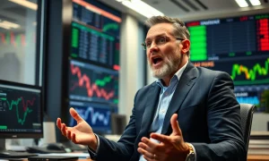 Hedge fund manager discussing urgent economic warning with financial charts