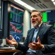 Hedge fund manager discussing urgent economic warning with financial charts