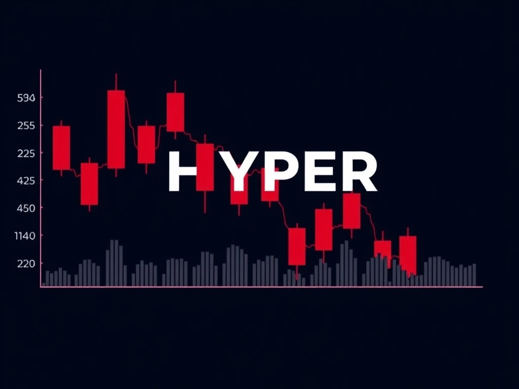 HYPER cryptocurrency dramatic price drop chart showing 36.65% decline in 24 hours