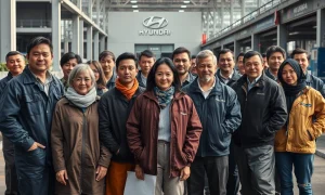 Hyundai plant workers receiving legal support during detention crisis with union representatives
