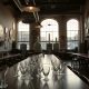 Empty brewery taproom after successful 30-year business closing with vintage decor