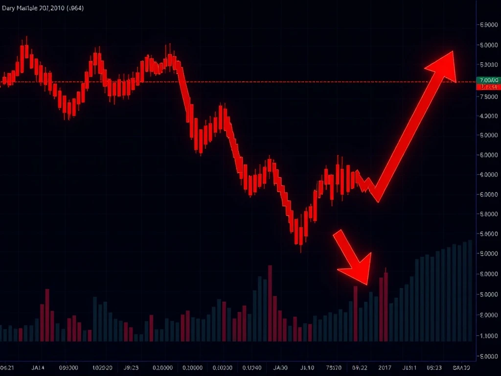 Dramatic ICP cryptocurrency price collapse showing severe market correction with bearish indicators