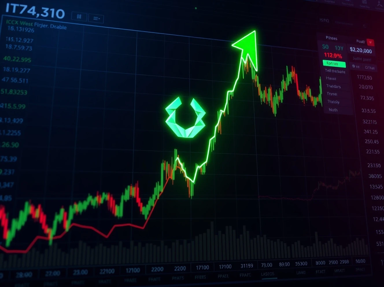 ICX cryptocurrency price chart showing dramatic 168% surge amid market volatility