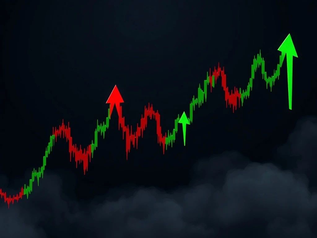 Dramatic cryptocurrency volatility chart showing ID's extreme price fluctuations and market turbulence