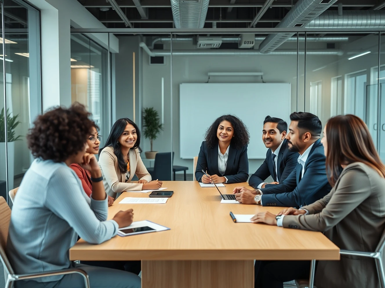 Priya Morioka demonstrating inclusive leadership during a diverse team meeting
