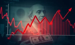 Indian Rupee crisis chart showing dramatic decline against US Dollar due to economic pressures