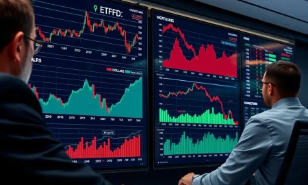 Institutional crypto ETFs protecting against dollar devaluation with blockchain technology charts