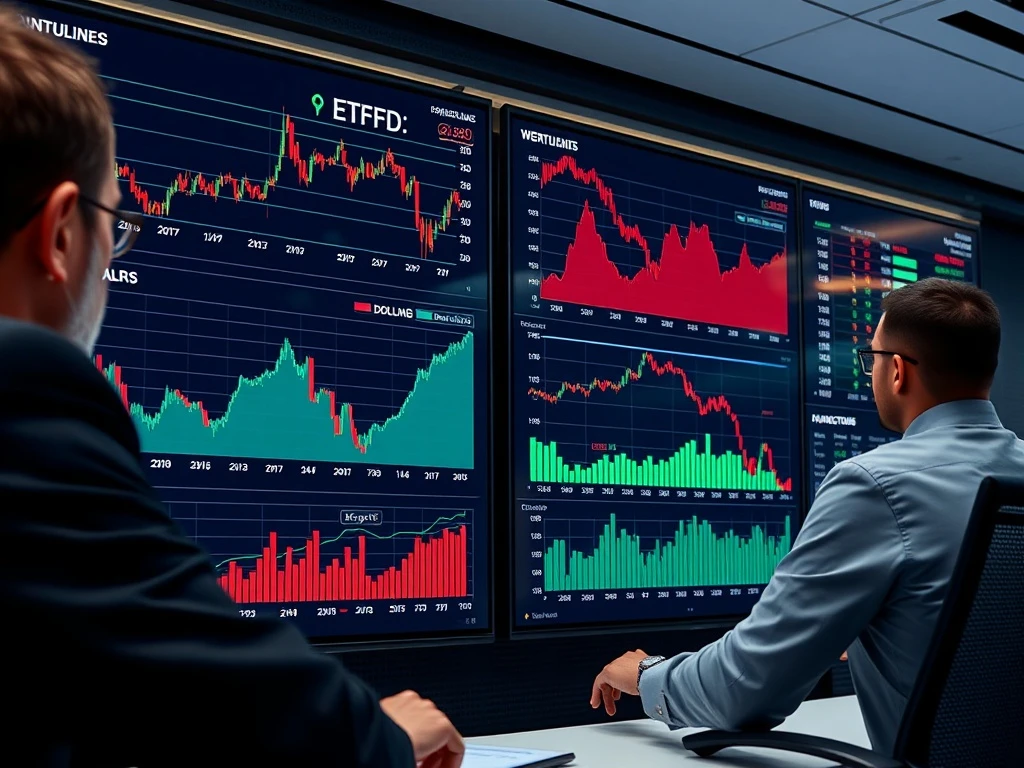Institutional crypto ETFs protecting against dollar devaluation with blockchain technology charts