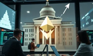 Institutional Ethereum investment growth chart showing massive accumulation by major corporations and ETFs