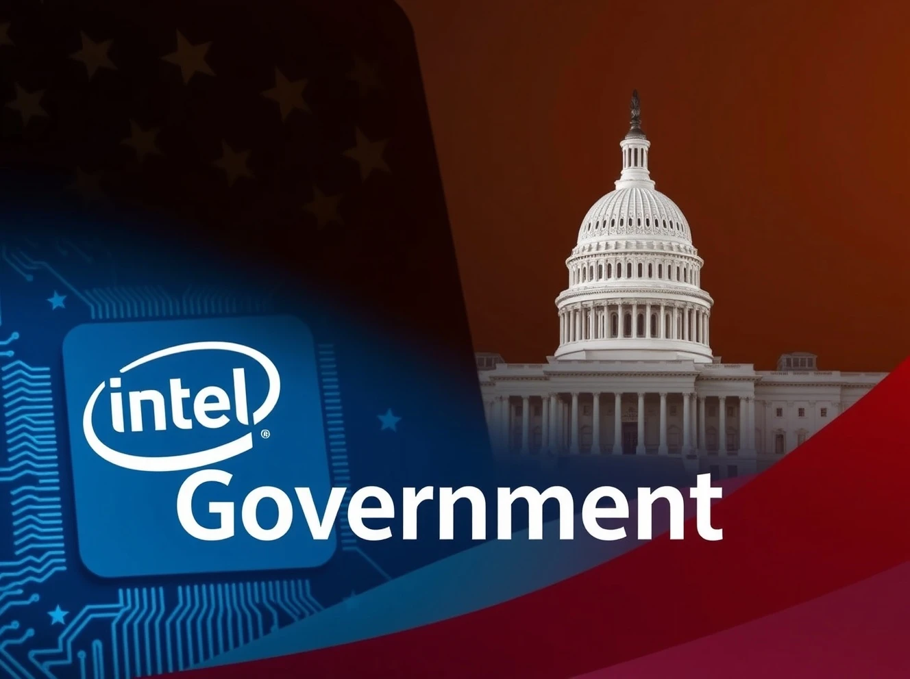 Illustrates the strategic Intel government stake in semiconductor manufacturing, symbolizing US efforts to bolster domestic chip production.