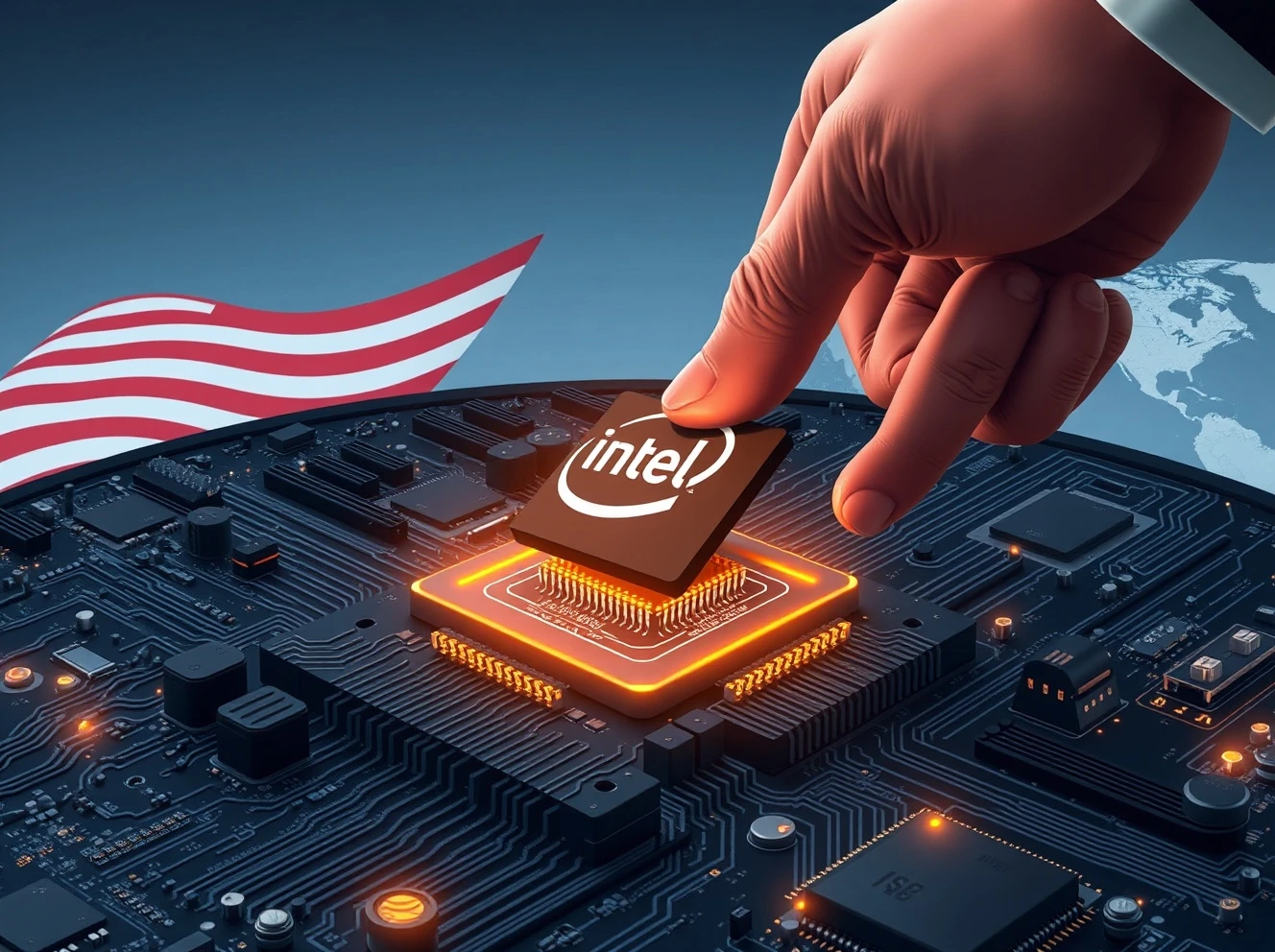 Illustrates the US government's significant investment, making it the largest **Intel US shareholder** and influencing the semiconductor industry's future.