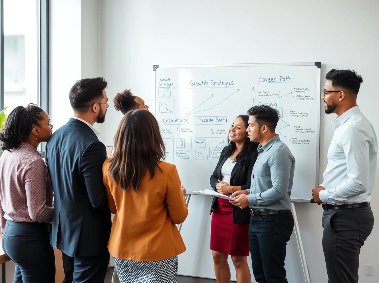 Team collaborating on internal talent development strategies for business growth