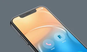 iPhone displaying iOS 26 Liquid Glass interface with translucent design elements