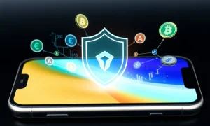 iPhone 17 demonstrating advanced crypto security features with Bitcoin and Ethereum price comparison