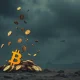 Geopolitical risk causing cryptocurrency market collapse in Iran with digital assets falling
