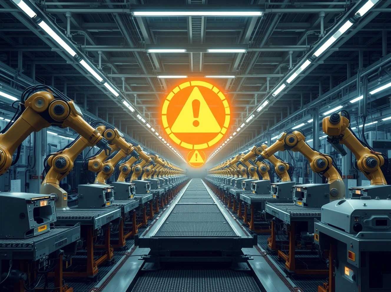 Jaguar Land Rover factory halted due to devastating cyberattack showing empty production lines
